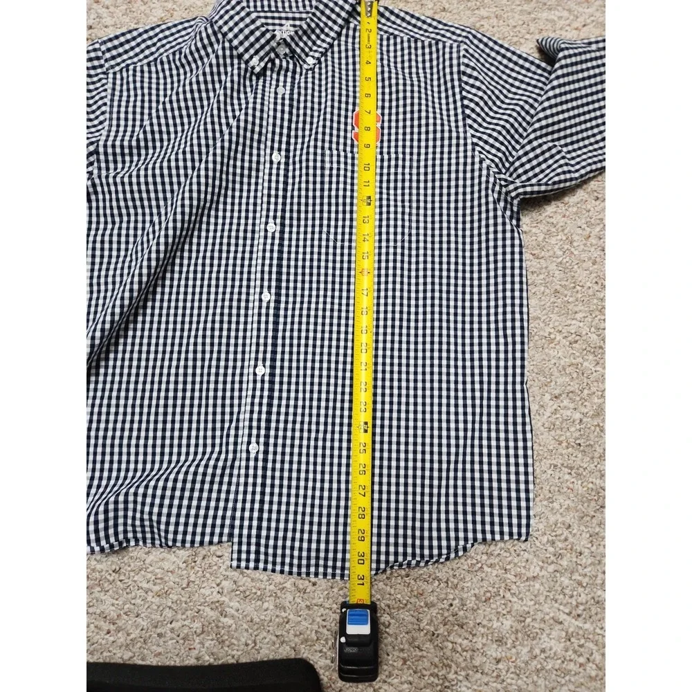 ANTIGUA Plaid Navy SYRACUSE Orangemen Long Sleeve Button Down Shirt 3XL